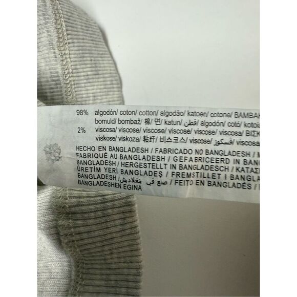 Zara Women’s Cotton Blend Ribbed T-shirt Gray Size XL - Picture 7 of 8